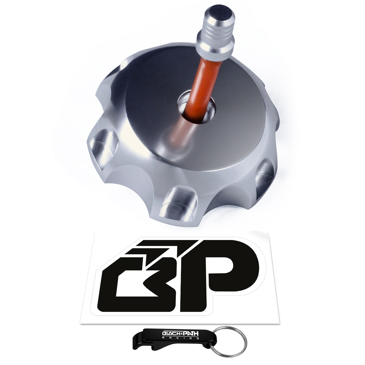 BP 20032007 Silver Polaris Predator 500 Vented Billet Fuel Gas Cap Kit