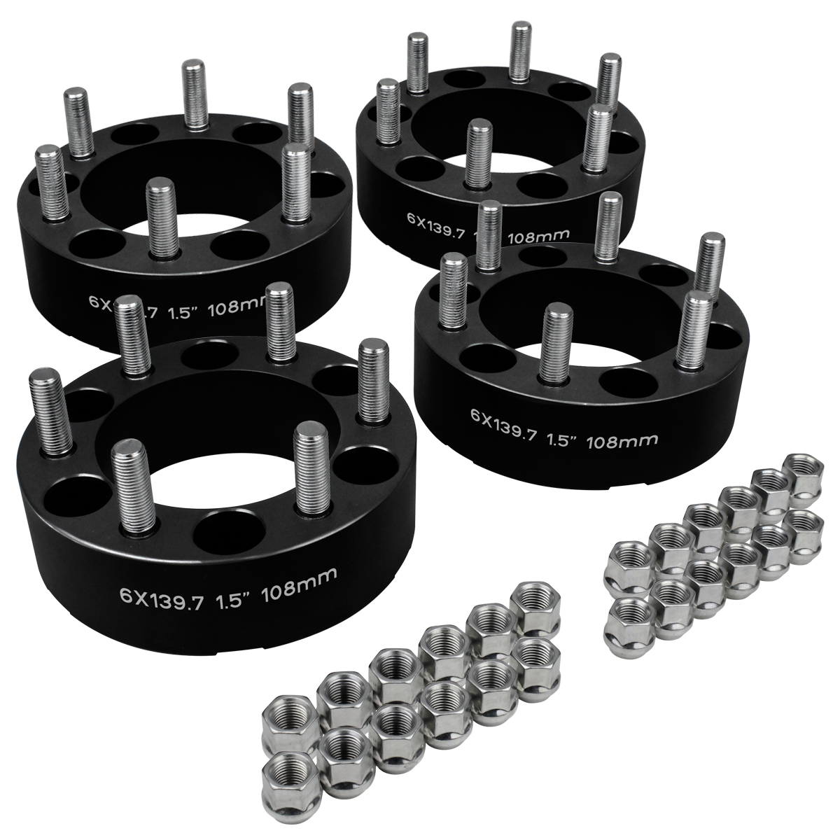 (4) 1.5" Chevy GMC Silverado Sierra 1500 Wheel Spacers 6x5.5 2WD 4WD 6