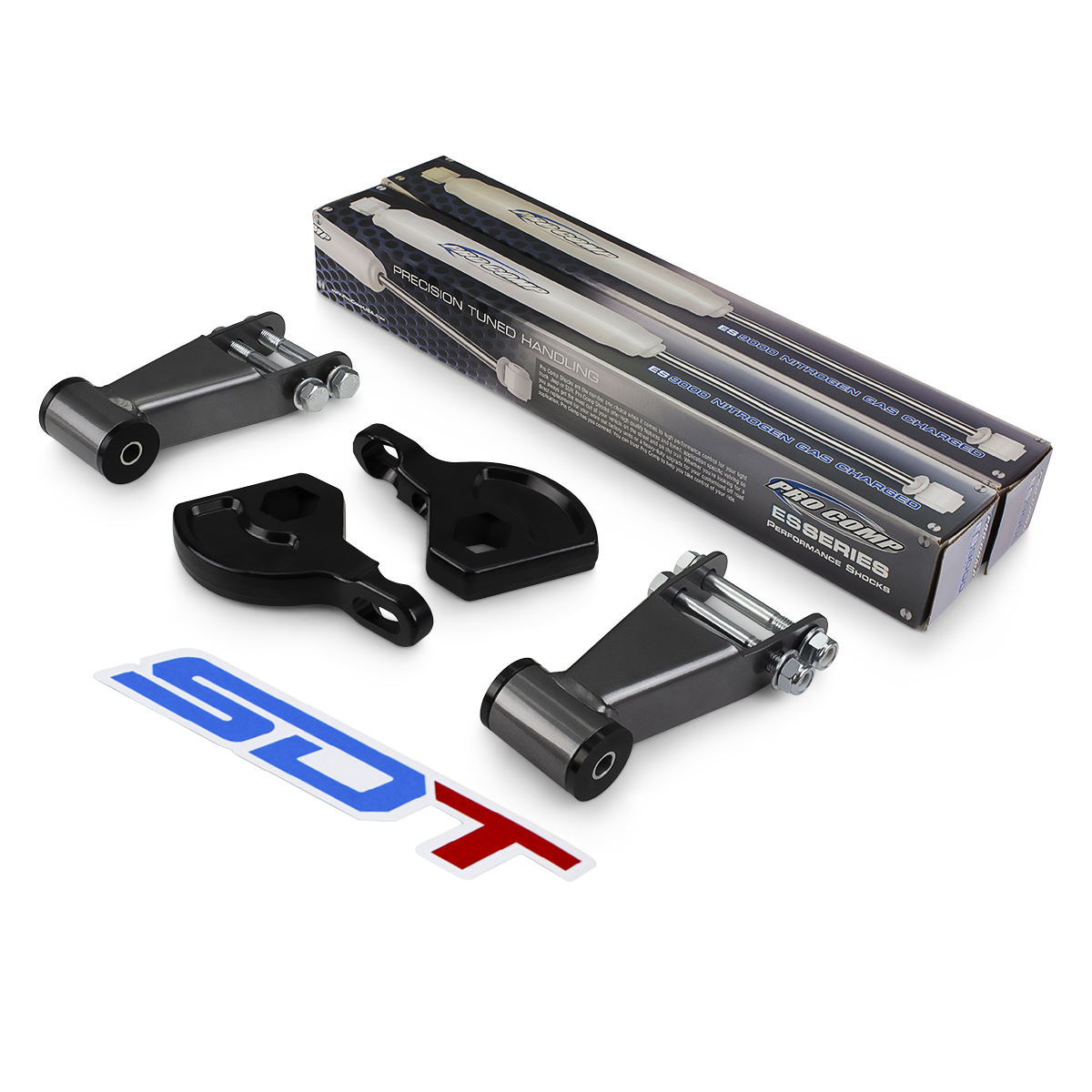 Full suspension leveling lift kit front adjustable torsion keys rear adjustable shackles with pro comp shock